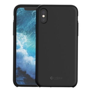 CAPAC PROTECTIE SPATE CELLARA DIN SILICON COLECTIA SOFT PENTRU IPHONE X - NEGRU