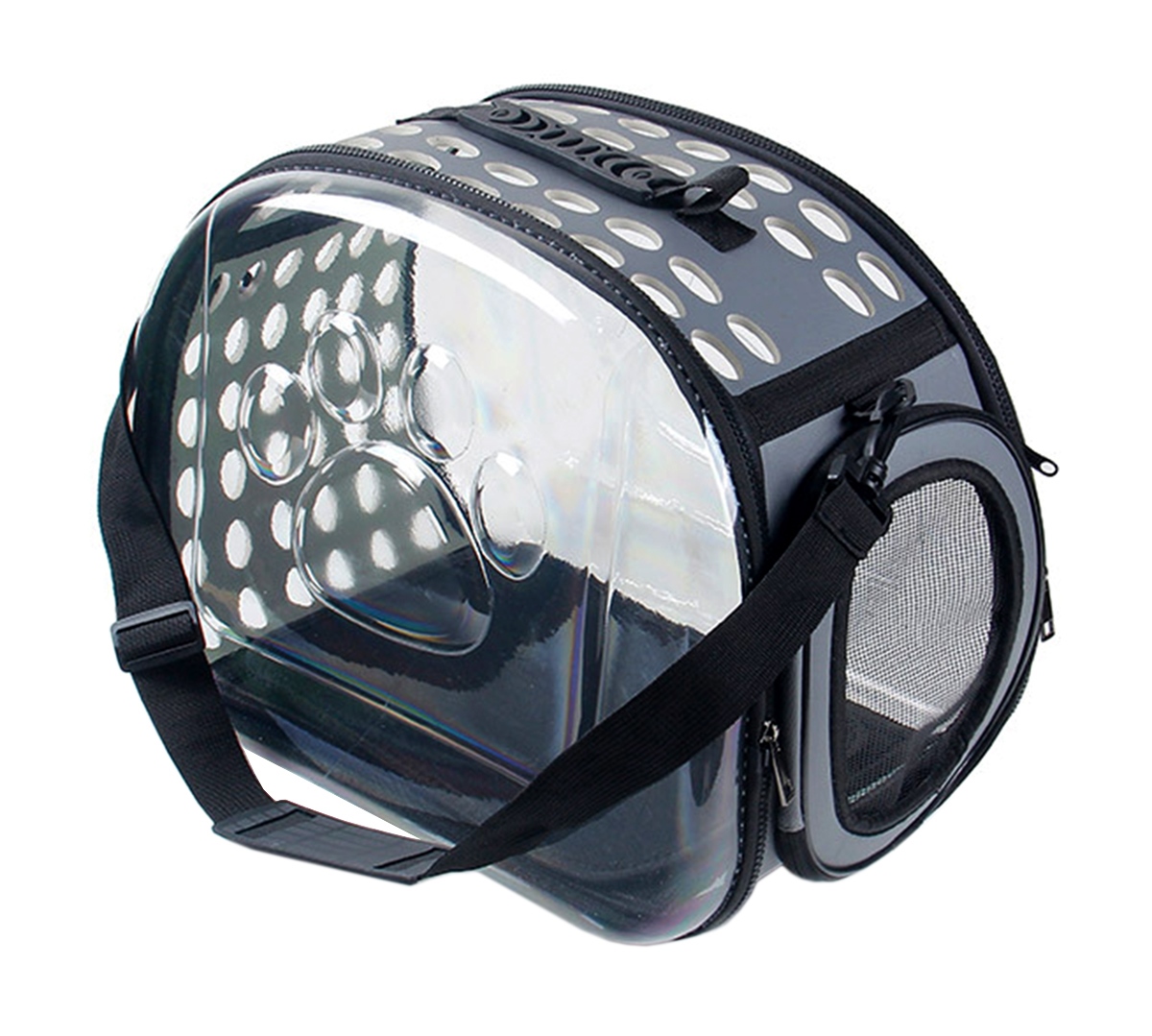 AG644P_ag644p_03.jpg Geanta de Transport pentru Caine sau Pisica GRI - TRANSPARENT AG644P