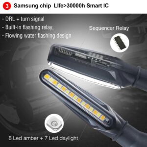 Set 2 lampi Semnalizare Moto SECVENTIALA, cu LED-uri Samsung, cu 2 functii, pozitie si semnalizare, 12V