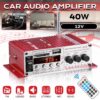 MINI amplificator auto, stereo, 12V, 40 W, radio FM, citire USB sau card SD, cu telecomanda