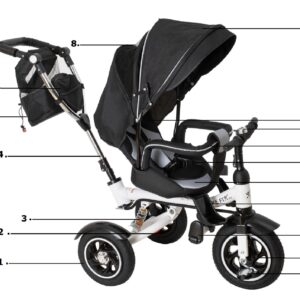 Tricicleta si Carucior pentru copii Premium TRIKE FIX V3 culoare Neagra