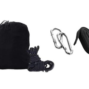 Hamac turistic din nylon cu plasa de tantari, culoare neagra, dimensiuni 260 cm x 140 cm