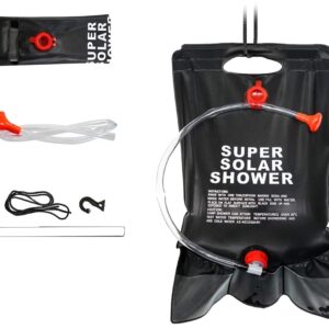 Dus solar suspendat pentru camping sau plaja, capacitate 20l, culoare Neagra