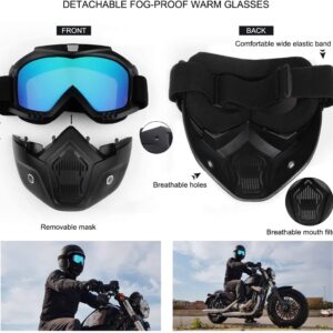 Masca de Protectie cu Ochelari Detasabili, cu destinatie Moto, ATV, SSV, QUAD
