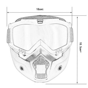 Masca de Protectie cu Ochelari Detasabili, cu destinatie Moto, ATV, SSV, QUAD
