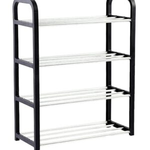 Raft Elegant pentru depozitare Pantofi sau Pantaloni, cu traverse metalice, 4 nivele, dimensiuni 58 x 42 x 18 cm