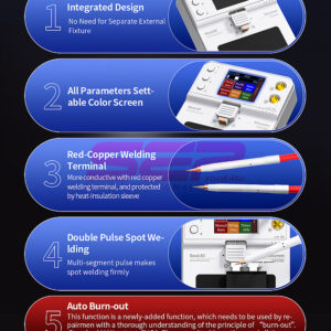 Aparat portabil de sudura in puncte Qianli Macaron Max cu acumulator