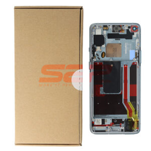 LCD+Touchscreen cu Rama OnePlus 8T SILVER Original Service Pack