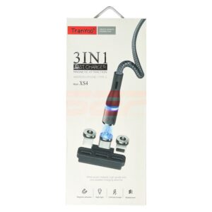 Cablu date Magnetic 3 in 1 USB - Lightning, Type-C, micro-USB 18W TRANYOO T-XS4