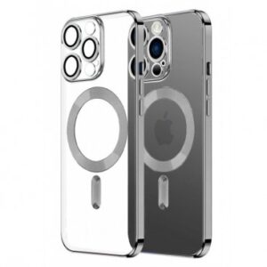 HUSA PROTECTIE TPU ELECTROPLATE, APPLE IPHONE 12 PRO, COMPATIBIL MAGSAFE, SILVER BLISTER