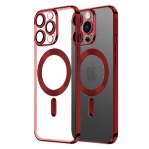 HUSA PROTECTIE TPU ELECTROPLATE, APPLE IPHONE 13 PRO, COMPATIBIL MAGSAFE, ROSU BLISTER